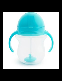 Σαν μπουκάλι, αλλά με καλαμάκι. Αυτό το ποτήρι με ευέλικτο καλαμάκι με βαρίδι είναι ιδανικό για τη μετάβαση από το μπουκάλι σε ποτήρι - το μωρό σας μπορεί να πίνει από το ποτήρι με οποιαδήποτε γωνία κλίσης.